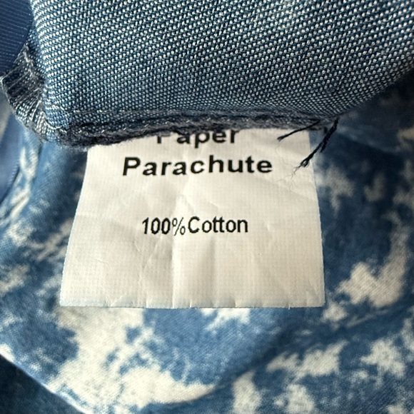 PAPER PARACHUTE WESTERN BOHO BLUE FLORAL COTTON MAXI SKIRT SMALL - Picture 6 of 7